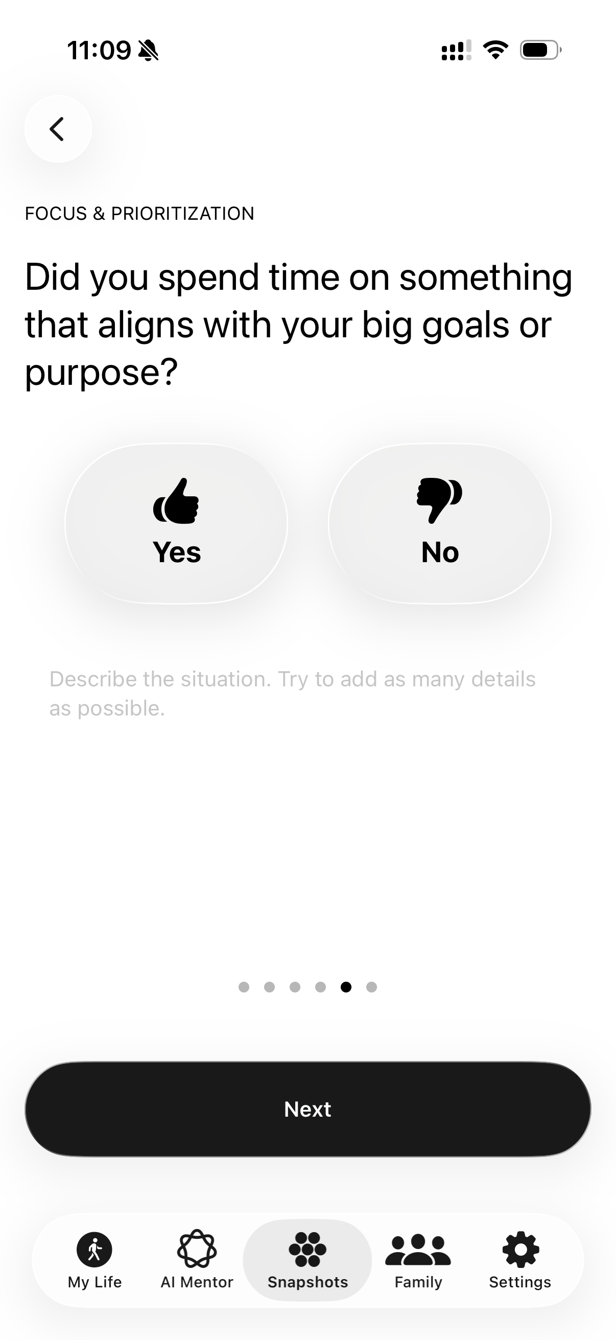 Week Matter app life timeline view